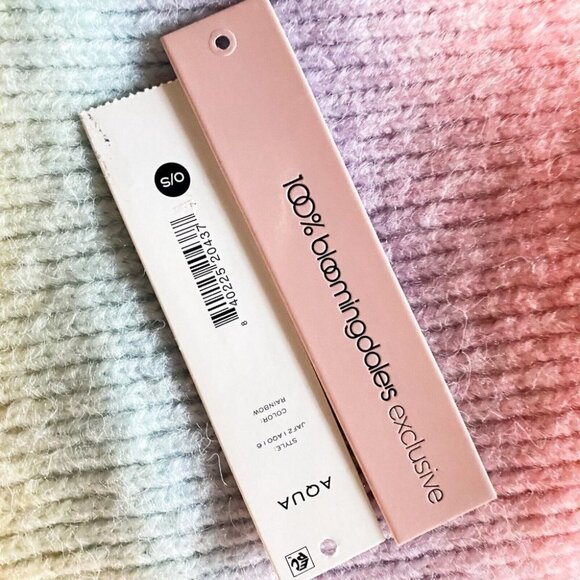 NEW Aqua Bloomingdales Pastel Blue Pink Yellow Thick Winter  Scarf - Picture 5 of 5